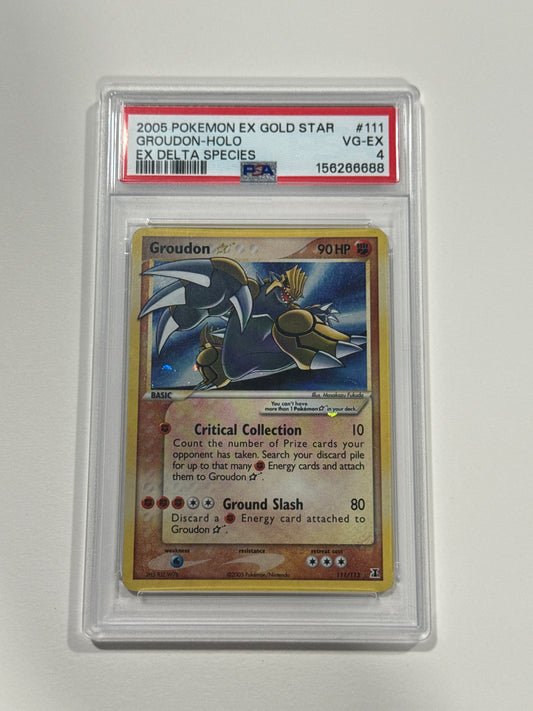 2005 Pokémon EX Delta Species Gold Star Groudon #111 PSA 4