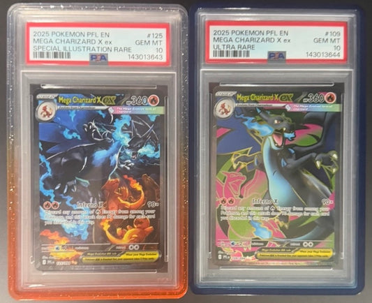Mega Charizard X ex PSA 10 Sequential Set - UR & SIR - Phantasmal Flames