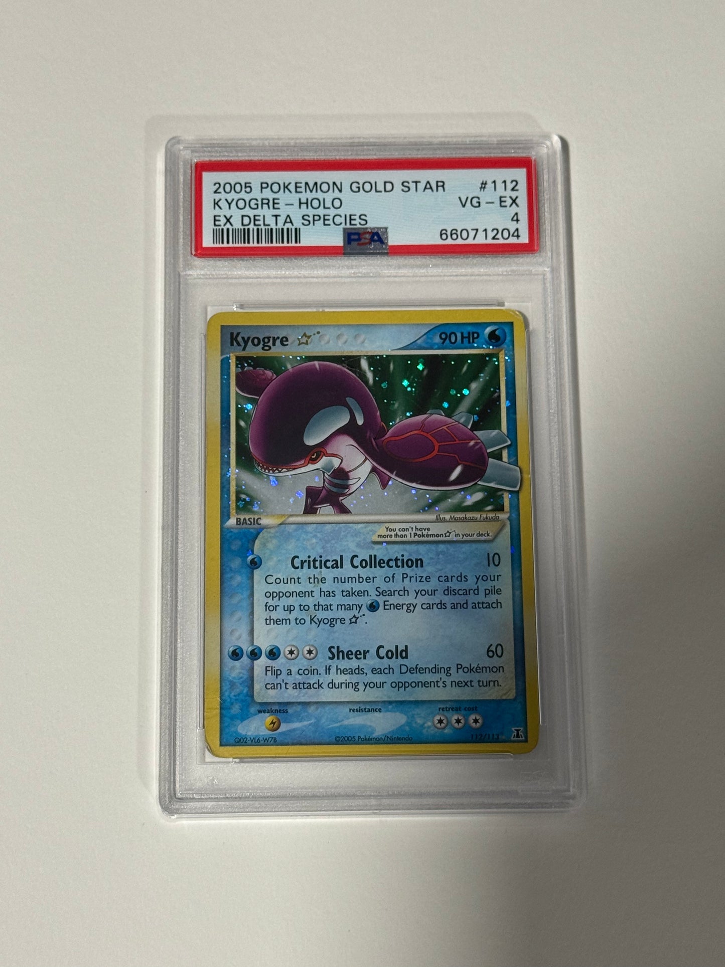 2005 Pokémon EX Delta Species Gold Star Kyogre #112 PSA 4